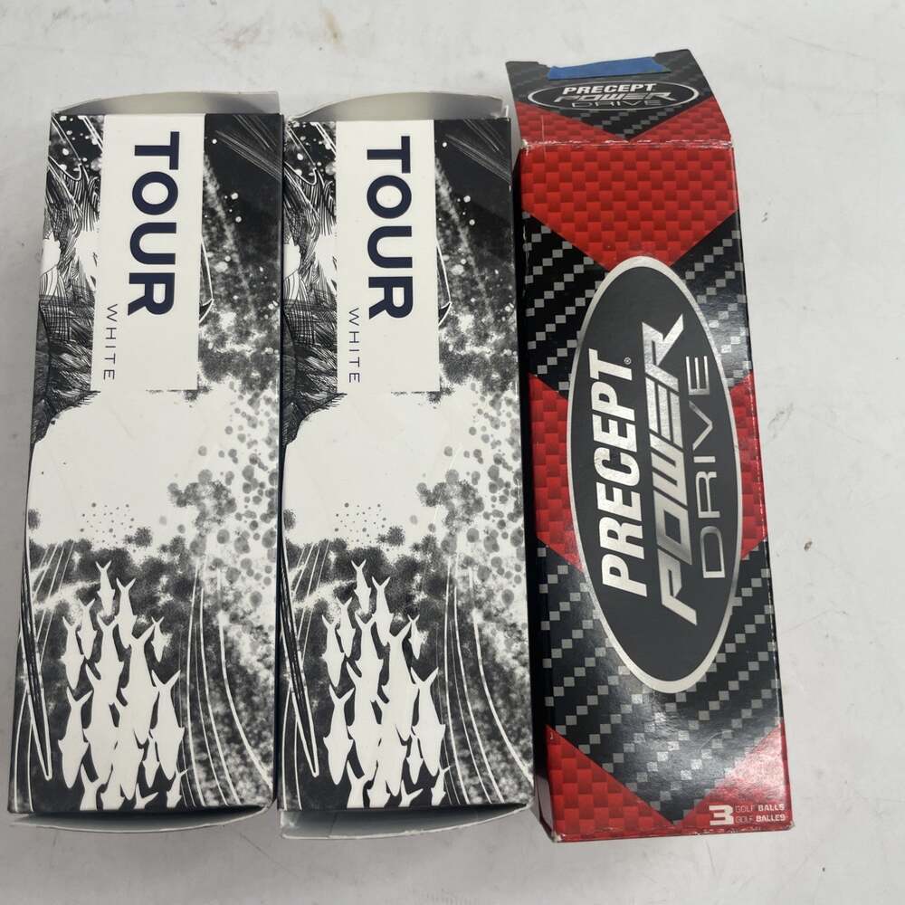Golf Ball Lot Of 9 NEW. PRECEPT Power Drive (3) Tour White (6)